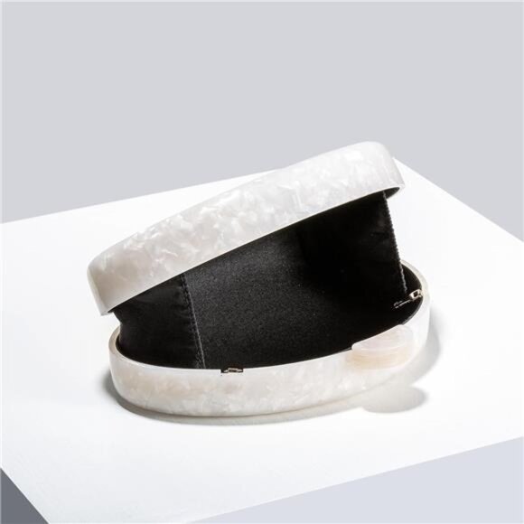 Acrylic Shell Evening Clutch | Elegant Party Purse with Detachable Chain - Picture 5 of 5